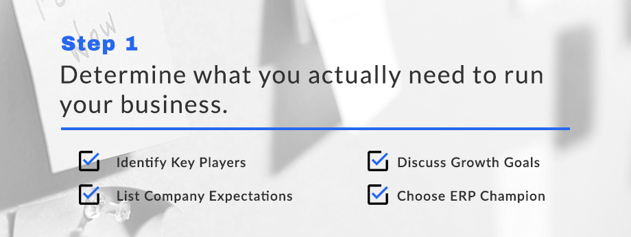 Step 1. Determine what you actually need to run your business. 